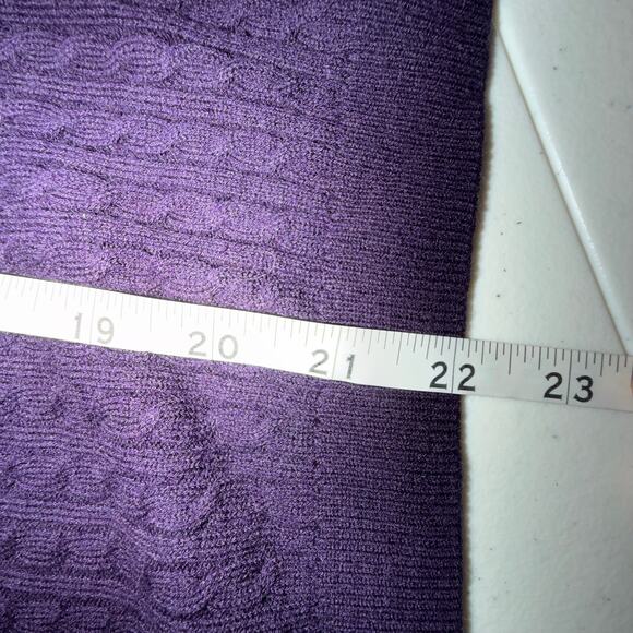 Brooks Brothers Cashmere Women Small Dark Purple Cable Knit Short Sleeve Sweater - Picture 6 of 6